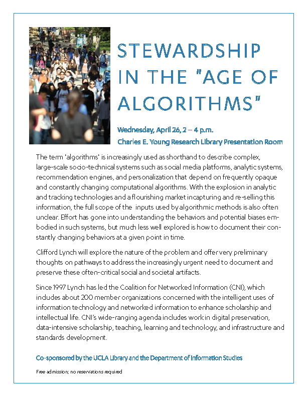 Clifford Lynch talk poster